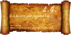 Lajbiczjer Gemella névjegykártya